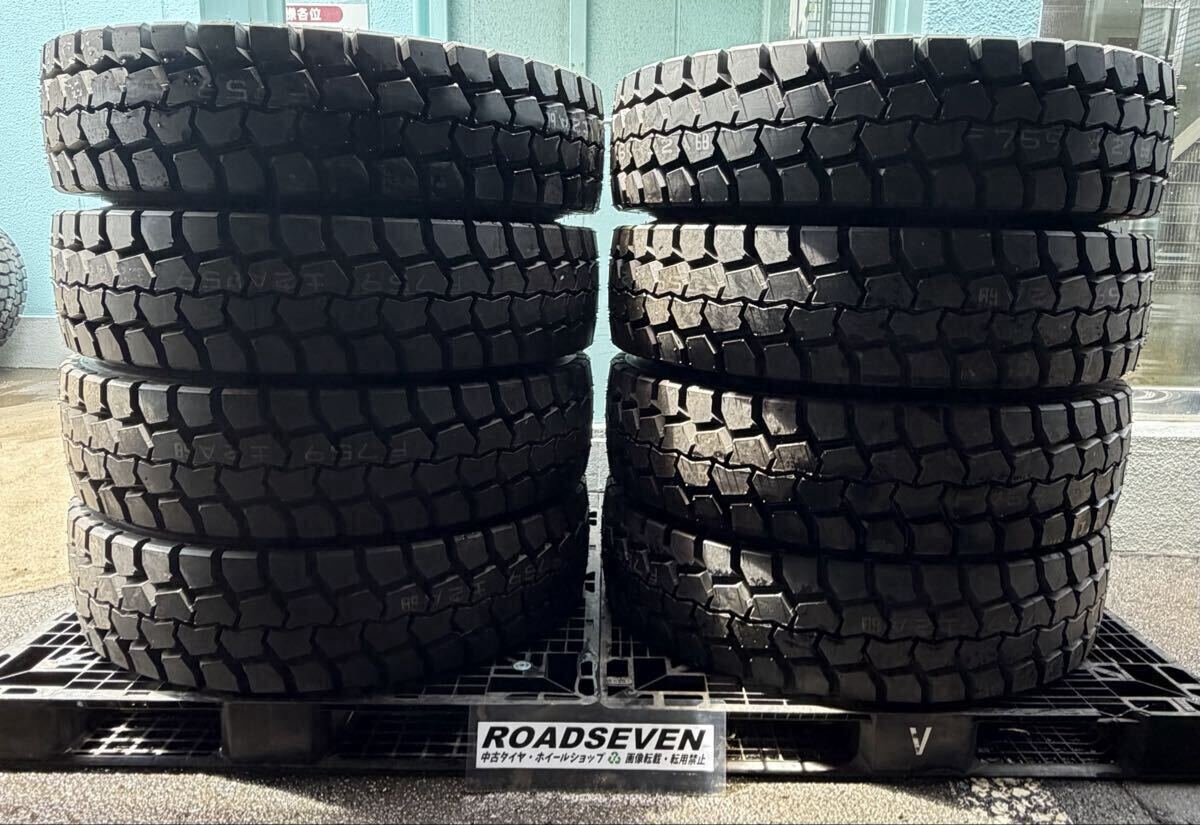 ◆11R22.5 16PR 2025年製 ◆DUNLOP DECTES SP731 8本Set 残り溝:約19.2mm~19.5mm 夏用 新品 ◆送料無料/一部地域除く