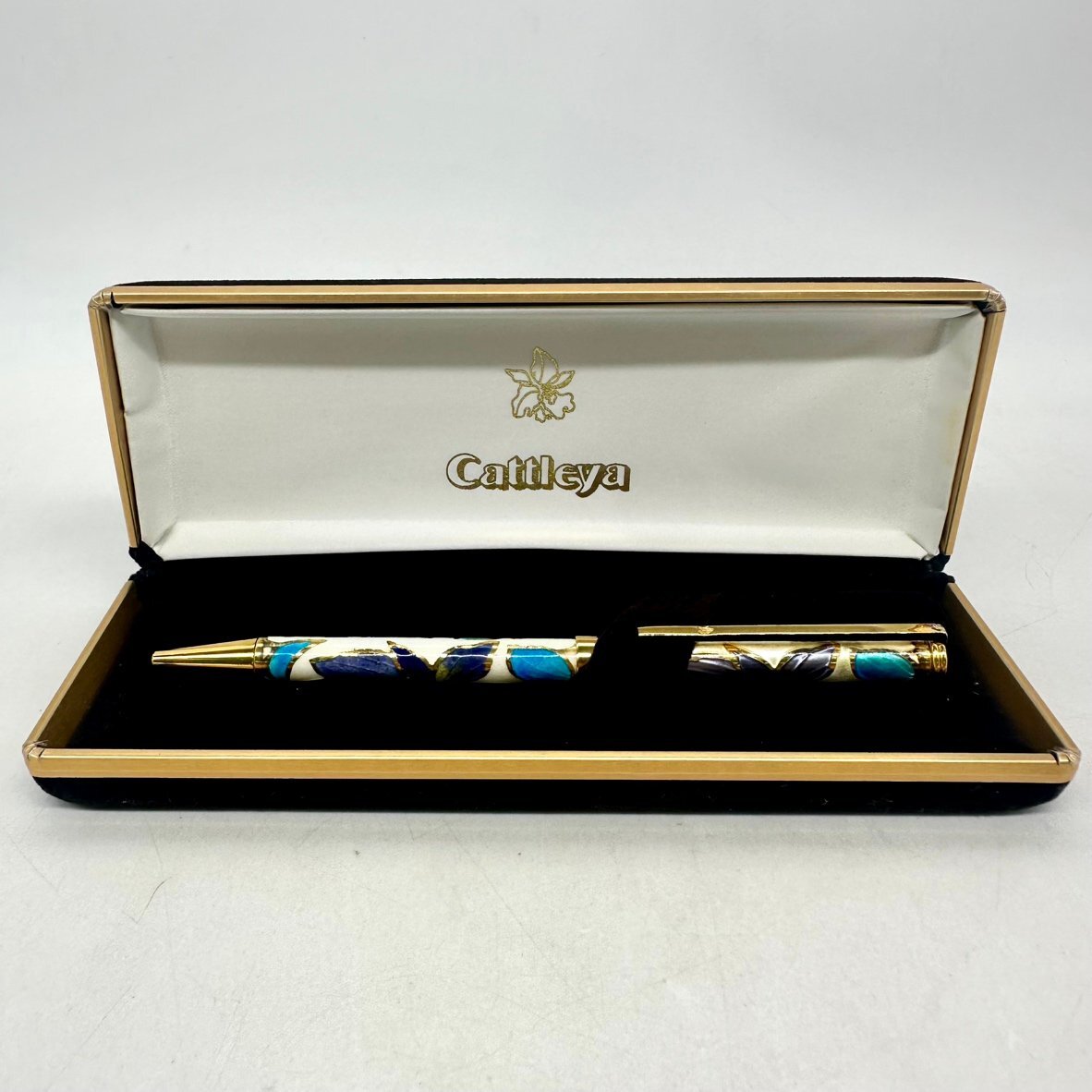 【80】1円～ Cattleya カトレア 七宝焼ボールペン 筆記用具 ジャンク品 現状品
