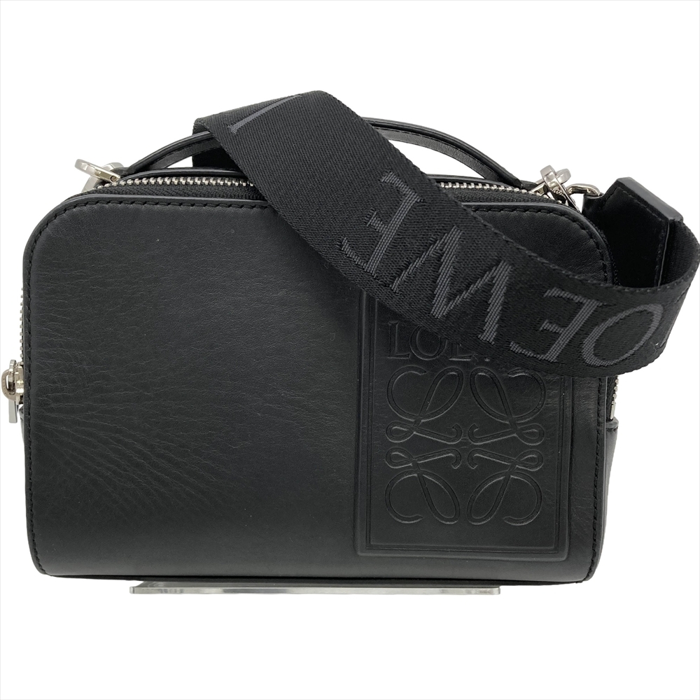 ロエベ LOEWE クロスボディバッグ ショルダーバッグ ブラック シルバー金具 ソフトグレインカーフ カメラバッグ レディース
