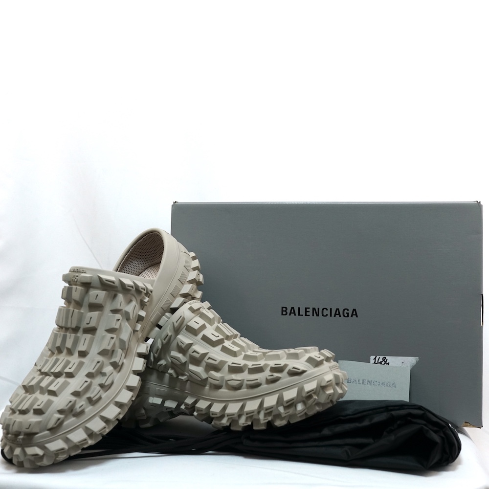BALENCIAGA バレンシアガ Bouncer Clog バウンサー クロッグ ラバー サンダル ミュール ベージュ 45サイズ（約29.5cm） 735252 W3CV2