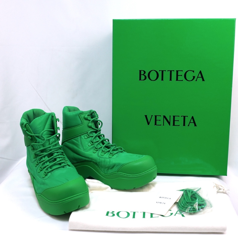 BOTTEGAVENETA ボッテガヴェネタ Puddle Bomber パドル ボンバー ナイロン ラバー ブーツ GRASS グリーン 41サイズ（約26cm） 667064 VBSD7