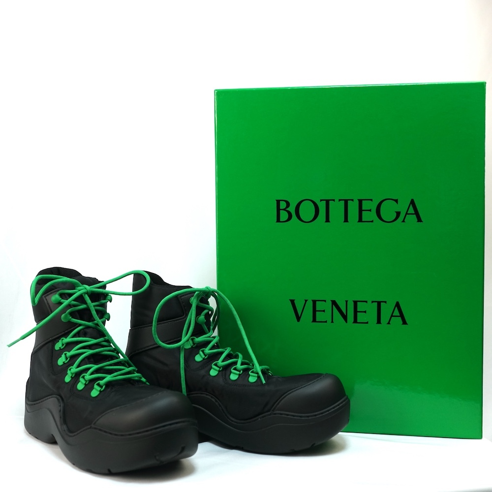 BOTTEGA VENETA ボッテガヴェネタ PUDDLE ANKLE BOOT BOMBER レースアップ パドル ブーツ 41サイズ(約26cm) ブラック 667064 VBSD7 1295