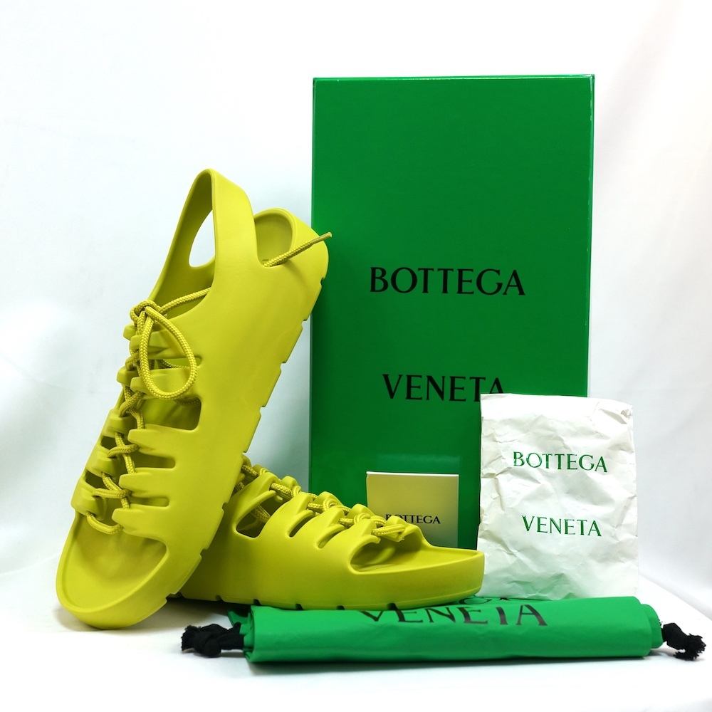 BOTTEGA VENETA ボッテガヴェネタ JELLY SANDAL ジェリーサンダル レースアップ ラバー KIWI キウイ 42サイズ（約27cm） 692006 V11T0