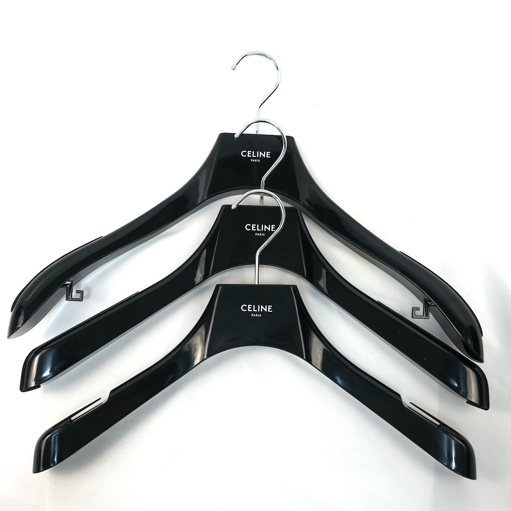 【3本セット】CELINE セリーヌ プラスチック トップス ハンガー BLACK