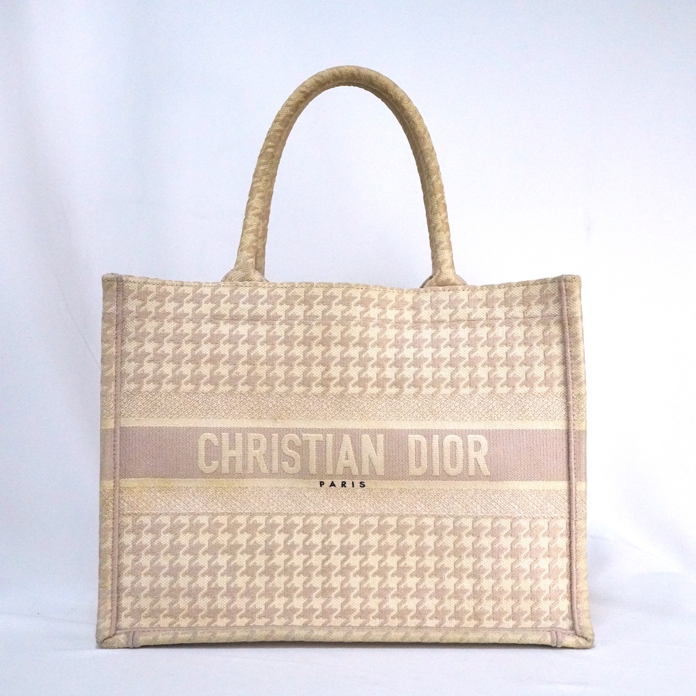 CHRISTIAN DIOR クリスチャン ディオール BOOK TOTE ブックトート 千鳥格子 ピンク キャンバス M1296ZZAF