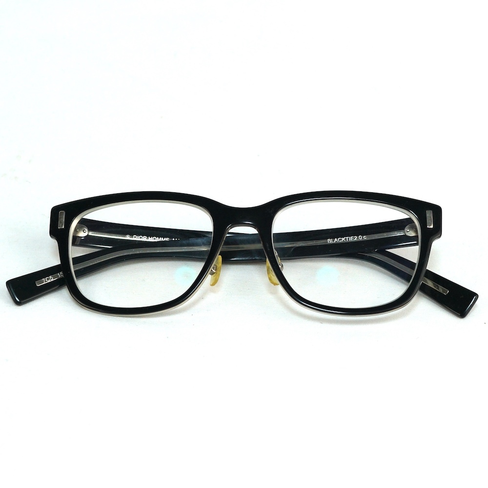 DIOR HOMME ディオール オム Black Tie2.0 モデル クラシック ウェリントン フレーム 眼鏡 サングラス ブラック 度有り 7C5 150 QD403BGH8H