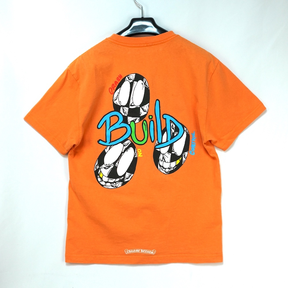 CHROME HEARTS クロムハーツ MATTY BOY マッティ ボーイ コラボ PPO LINK BUILD Tシャツ Mサイズ コットン オレンジ 2990‐304-6070
