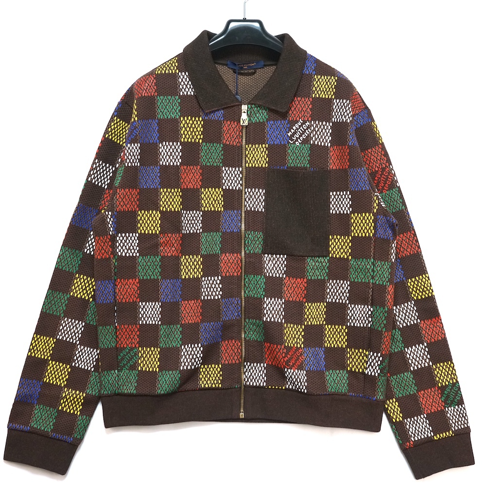 2025SS LOUIS VUITTON ルイヴィトン LVERS DAMIER JACQUARD JACKET ダミエ ウール ジップアップ ブルゾン XL ブラウン RM251M SEP HSY69W