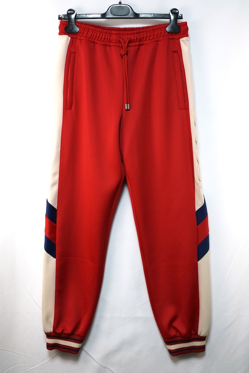 Gucci グッチ Neoprene Track Webbed Pant ネオプレーン トラック ウェブ パンツ サイド ロゴ レッド ベージュ ネイビー Mサイズ