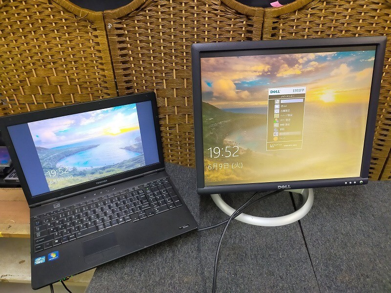 F01-20260728-03 DELL 1901FP 19インチ 液晶モニター スクエア 1280×1024 DVI VGA USBハブ 動作確認済み
