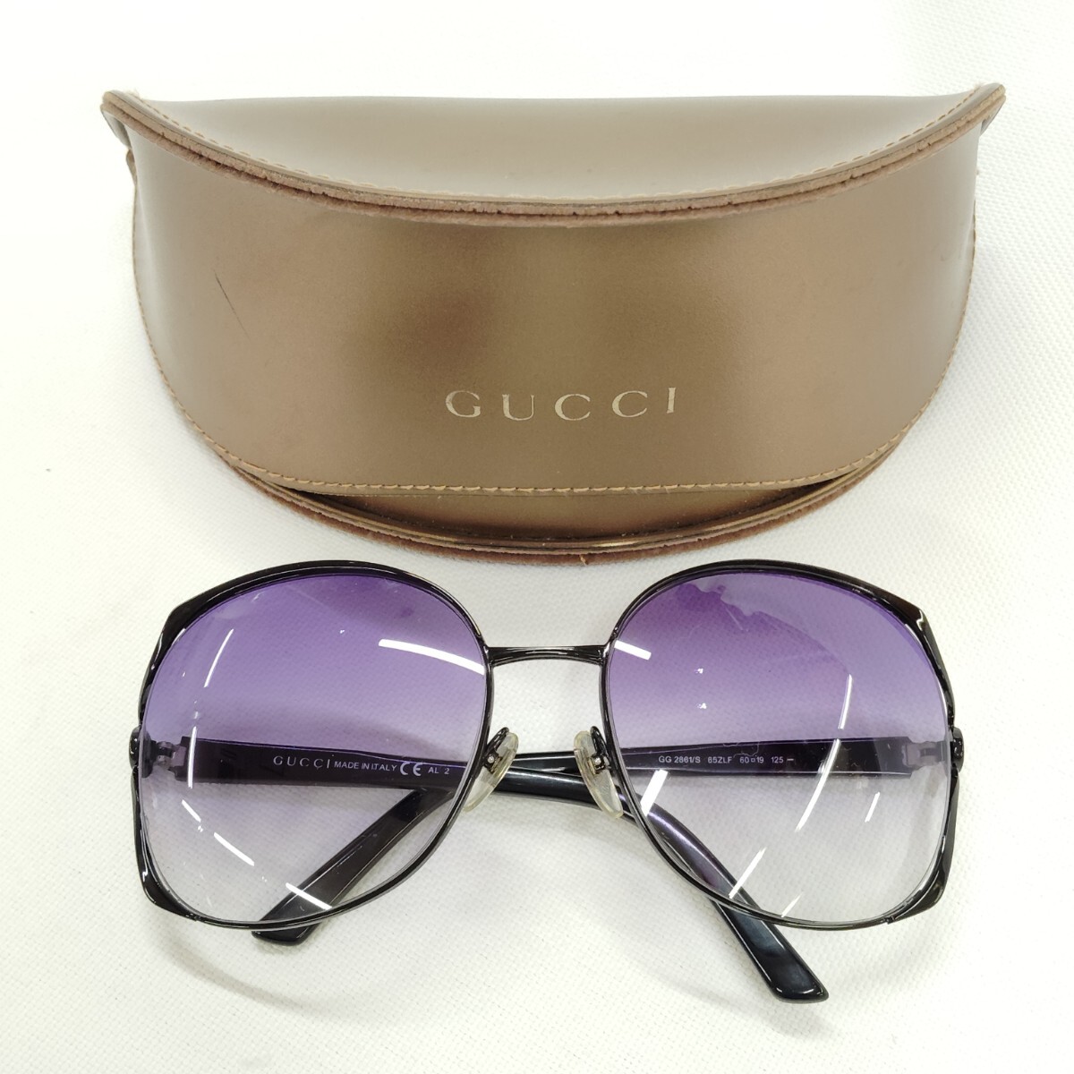 ☆GUCCI グッチ GG2861/S グラデーション インターロッキングG サングラス ブラック×ネイビー 6019 125 ケース 