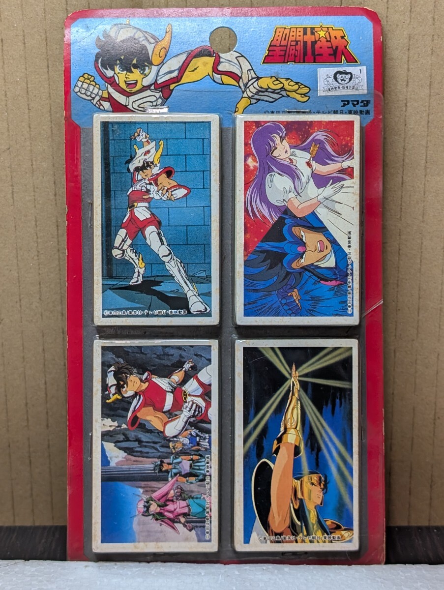  1980年代 当時物 昭和レトロ アマダ AMADA SAINTSEIYA 聖闘士星矢 メンコ セット 駄菓子玩具 車田正美 集英社 テレビ朝日 東映動画