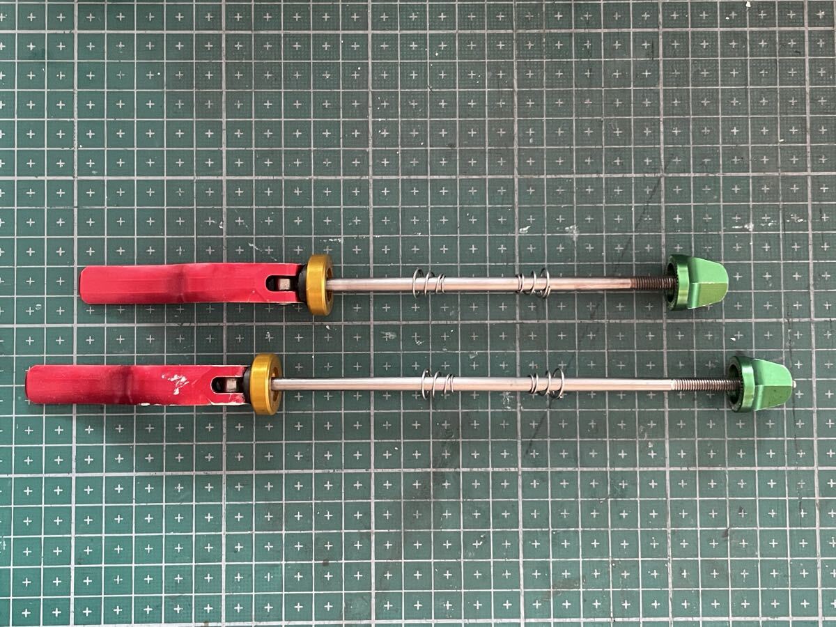 中古品 SALSA Cycles Flip Offs Rasta Color Quick Release No Logo First Version 1995MY F/CrMo Axle R/Ti Axle 箱、説明書無し