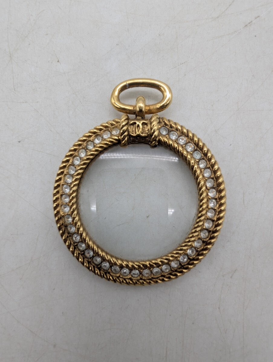 CHANEL シャネル ココマーク ルーペ付き ネックレス ペンダント アクセサリー レディース ゴールド系 金 GOLD ヴィンテージ トップ
