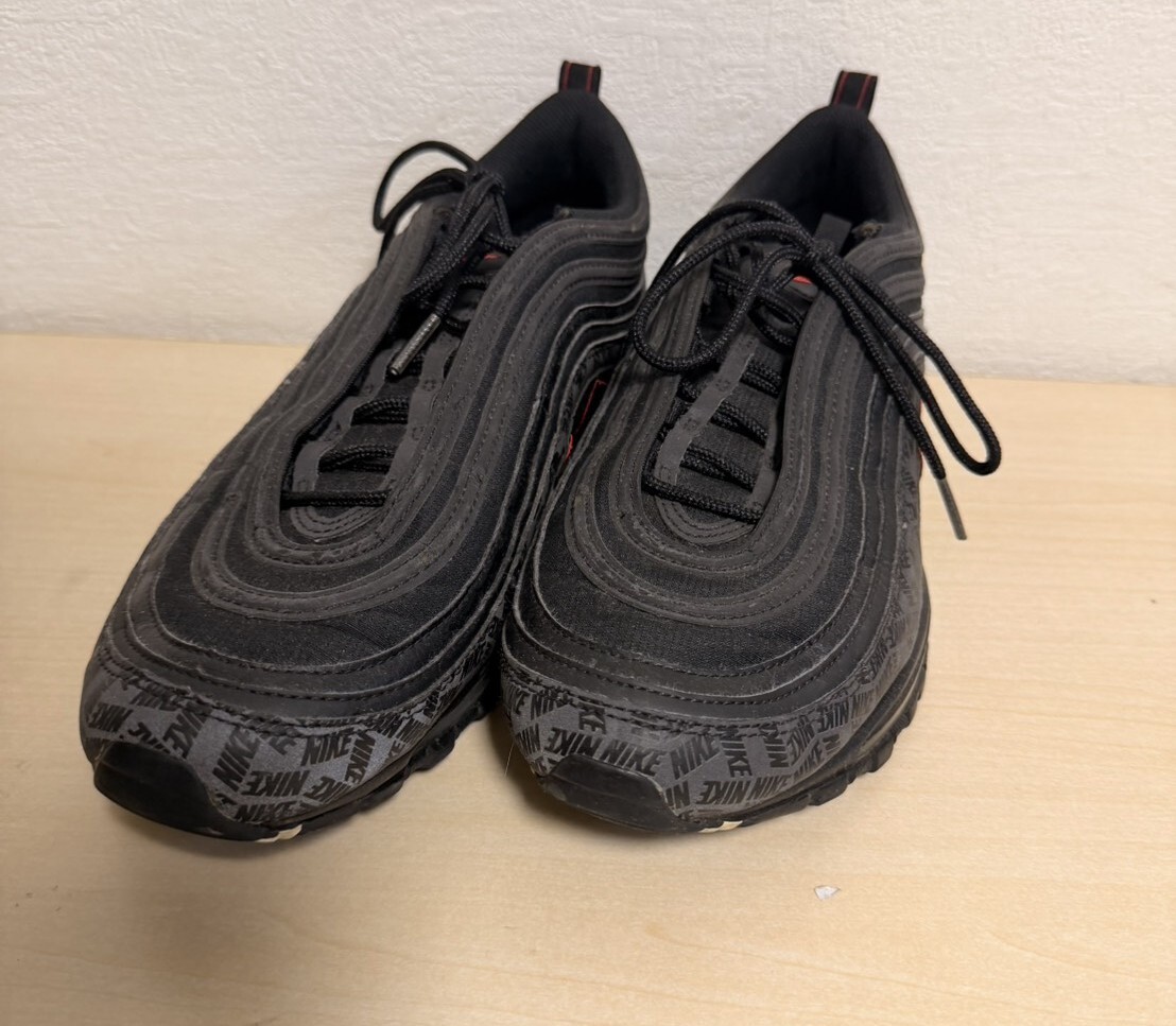 NIKE ナイキ AIR MAX 97 エアマックス97 29cm ブラック 黒 スニーカー ロゴ総柄 メンズ US11