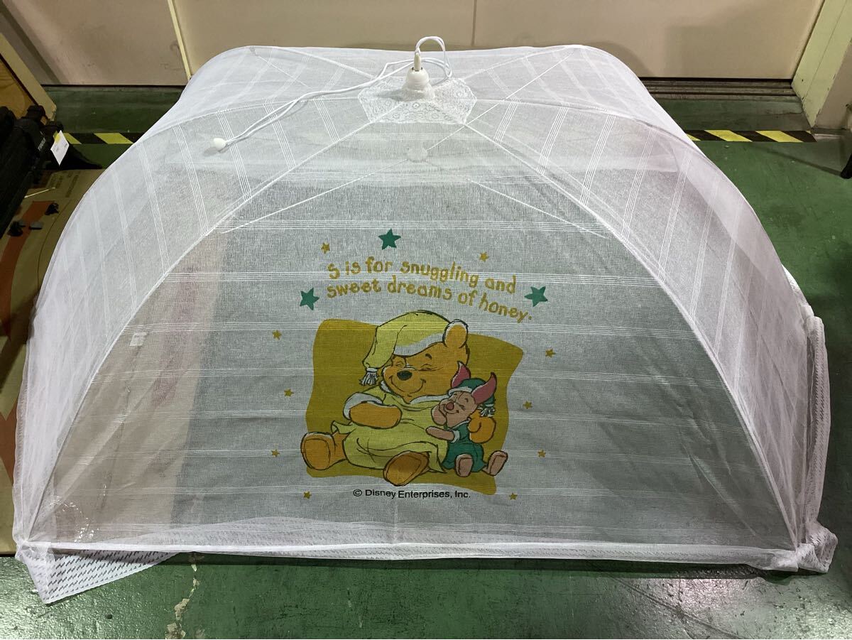 くまのプーさん ベビー用蚊帳 虫よけ 傘型 ワンタッチ 折りたたみ式 ディズニー 中古