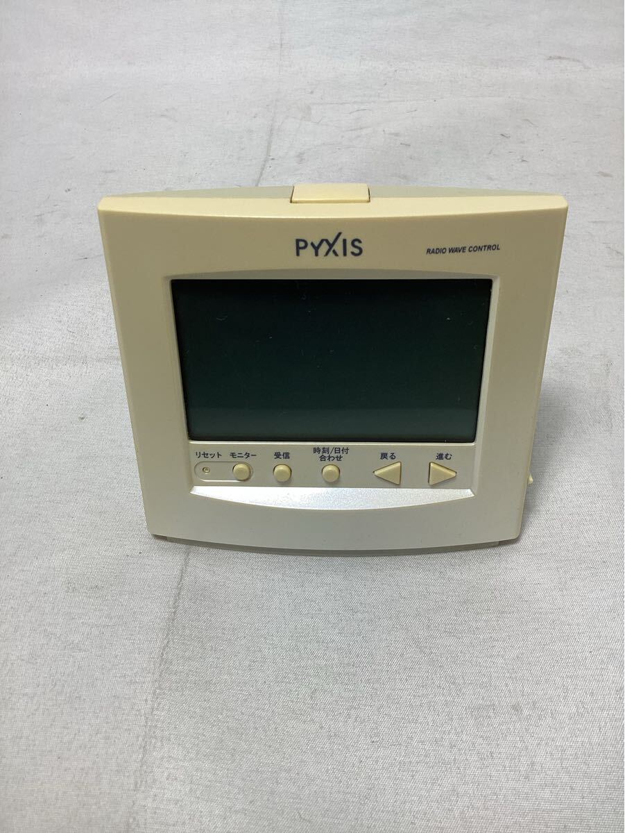 SEIKO セイコー PYXIS 置き時計 電波時計 目覚まし時計 デジタル NR525W 動作確認済み 中古