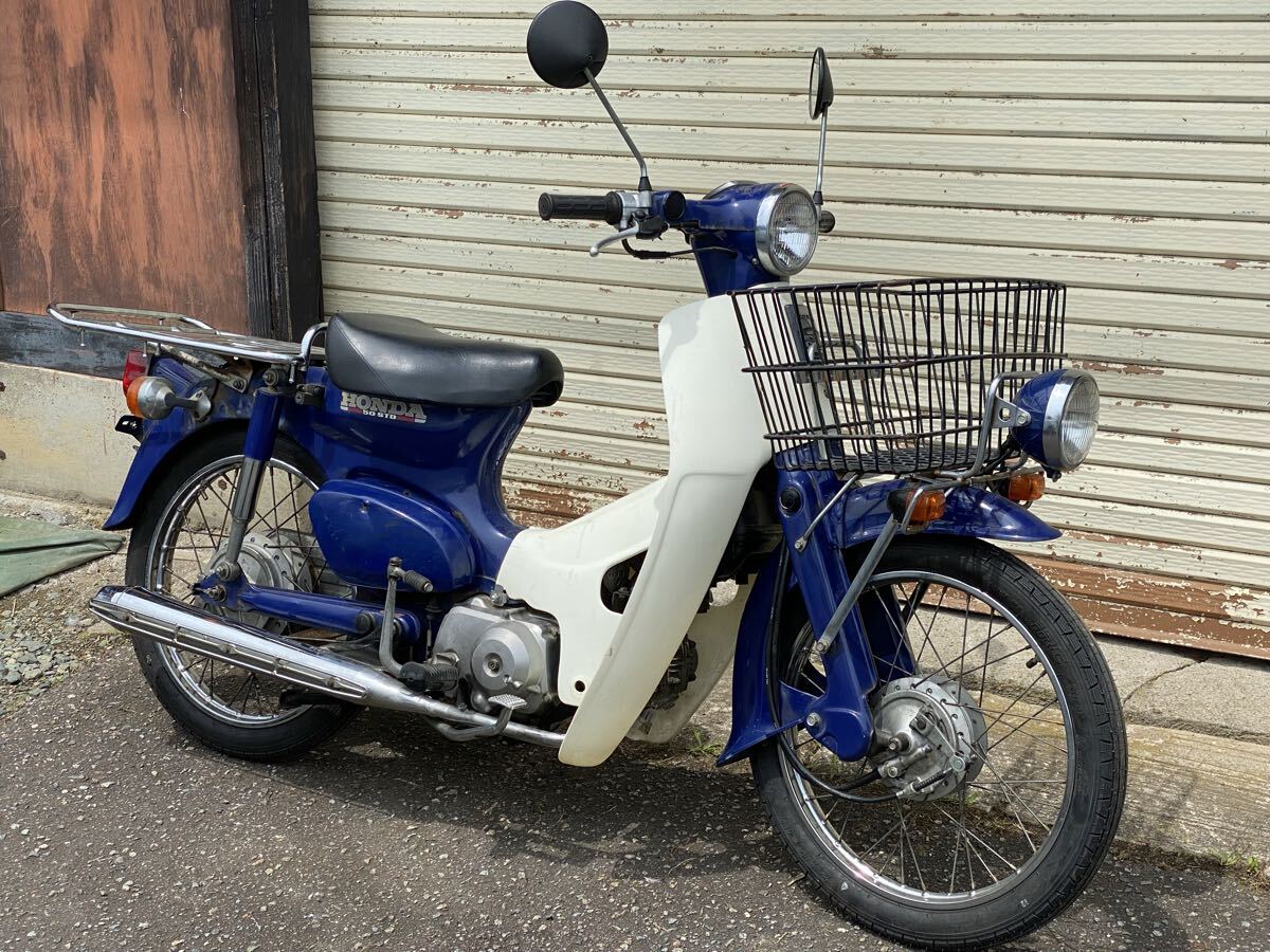 調子良! ホンダ プレスカブ50 STD 2001〜2年 低走行1.8万 前後タイヤ チェーン 前後スプロケ 燃料コック 前ワイヤー新品 灯火類OK キャブOH