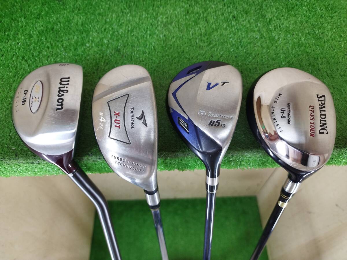 【希少/ユーティリティー4本セット】Wilson ウィルソン/BRIDGESTONE ブリヂストン/Golf Planner ゴルフプランナー/SPALDING スポルディング