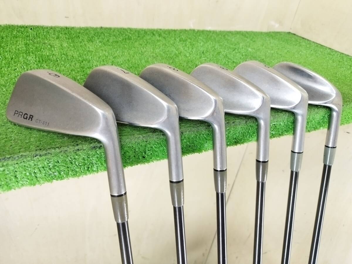 【訳あり】PRGR プロギア CT-511　6番～9番/PW/SW アイアン6本セット 純正カーボンシャフト フレックスM-43