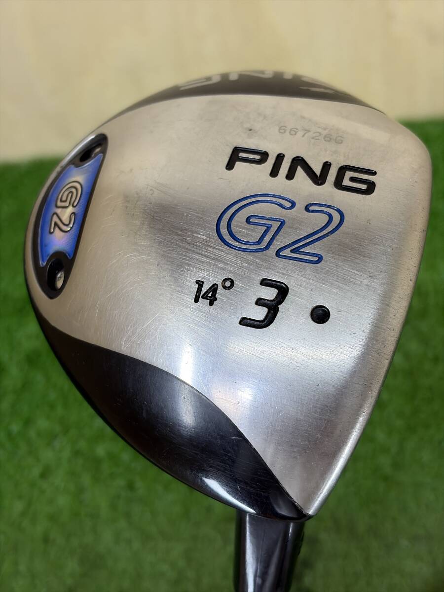 PING　G2　3番ウッド　14度　純正シャフト　TFC100　フレックスS　ピン　ジーツー