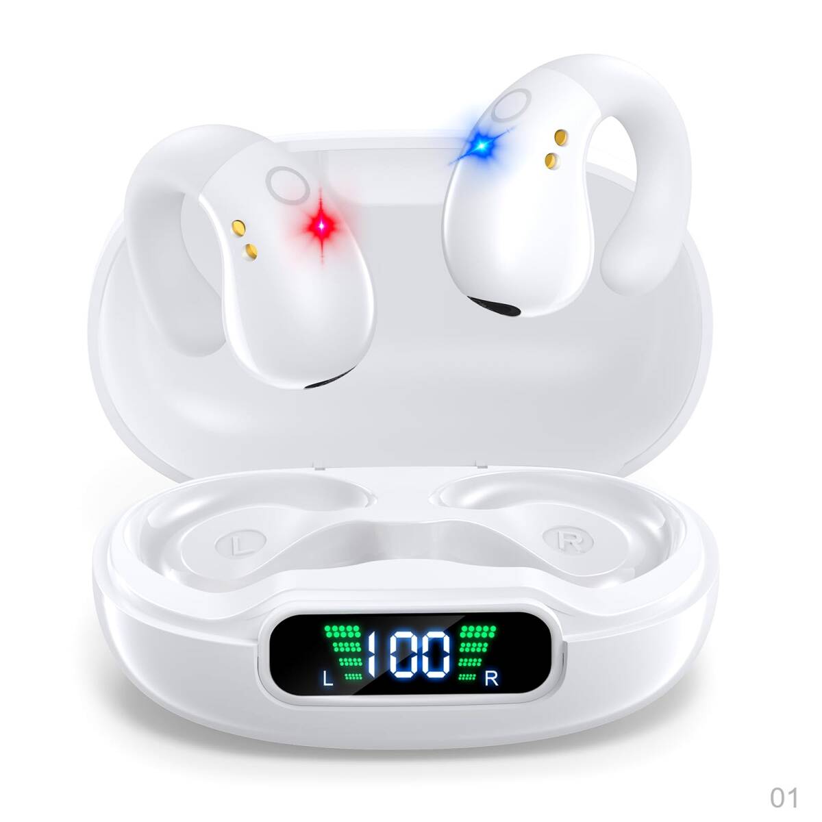 【新品】bluetooth【近未来感 イヤホン OWS（Open イヤーカフイヤホン】新時流 Stereo） Wearable 空気伝導 耳挟み式 bluetooth 塞がな 62