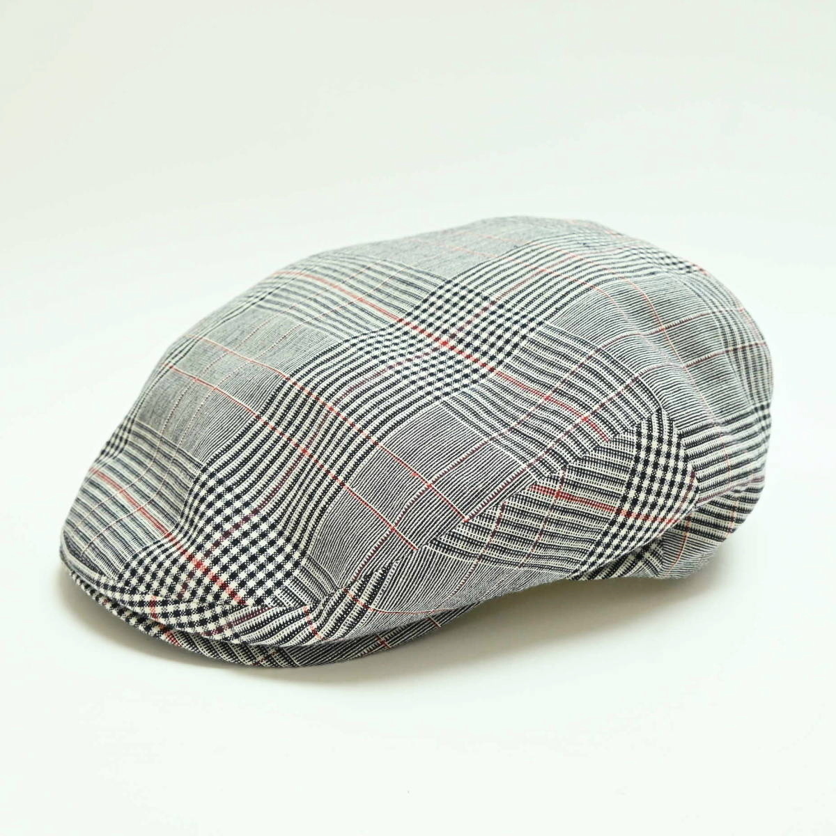 Borsalino ボルサリーノ チェック柄 ウール/リネン ハンチング 帽子 グレー T2512-k004