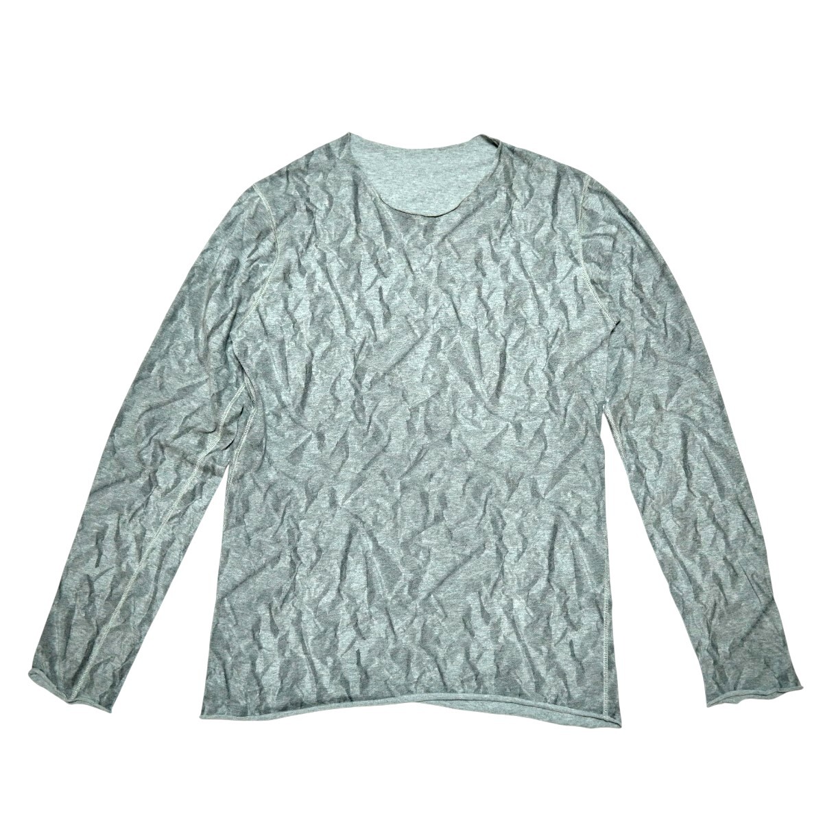 lucien pellat-finet ルシアンペラフィネ スカルスワロ カモフラジオメトリック コットン ロングTシャツ トップス M グレー T2511-k065