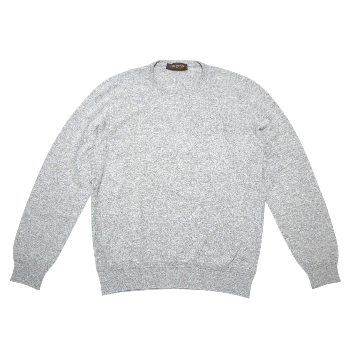 美品 LOUIS VUITTON ルイヴィトン LVロゴ カシミヤ 長袖 二ットセーター L グレー T2601-k036