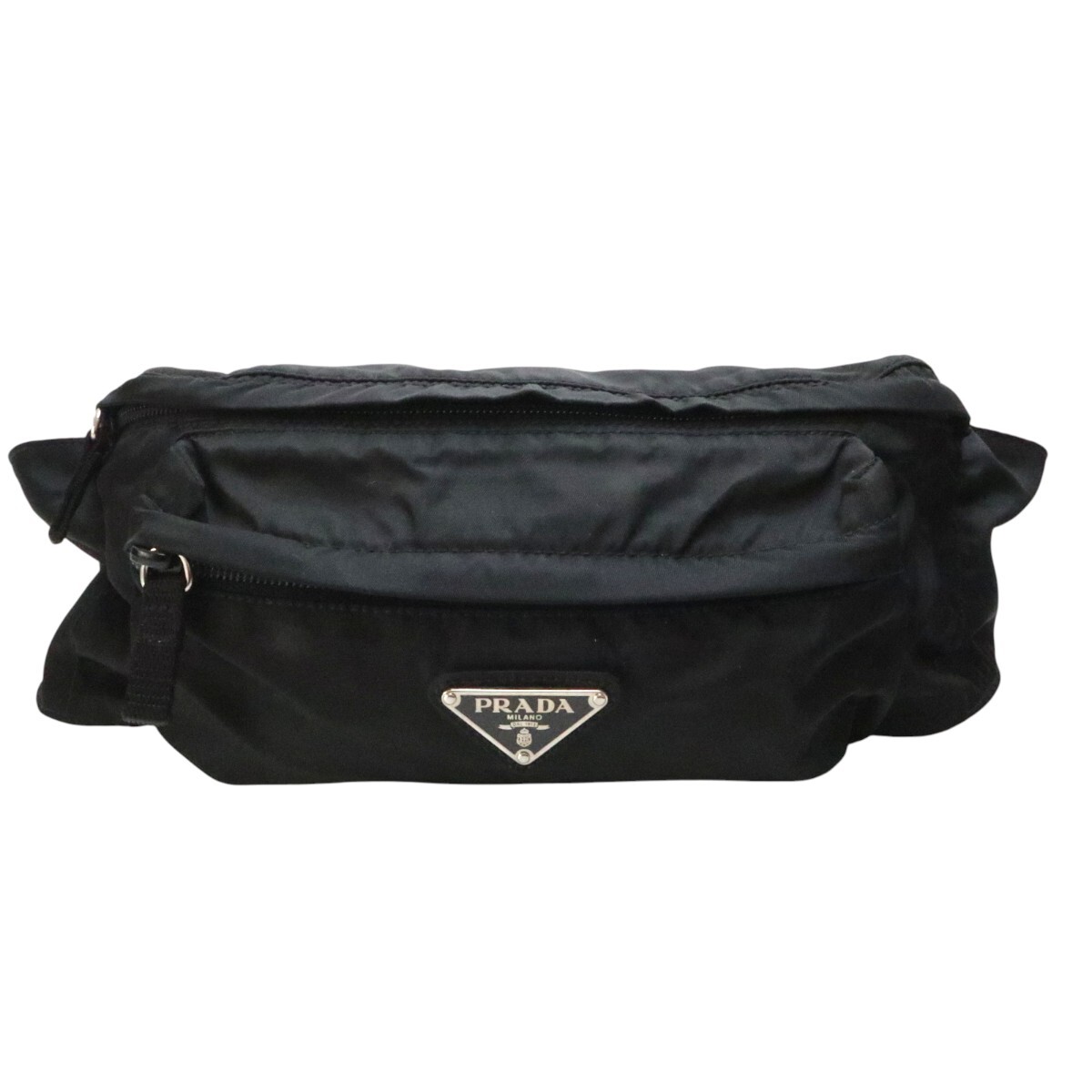 PRADA プラダ ロゴプレート ナイロン ボディバッグ ウエストバッグ ブラック M2601-k045