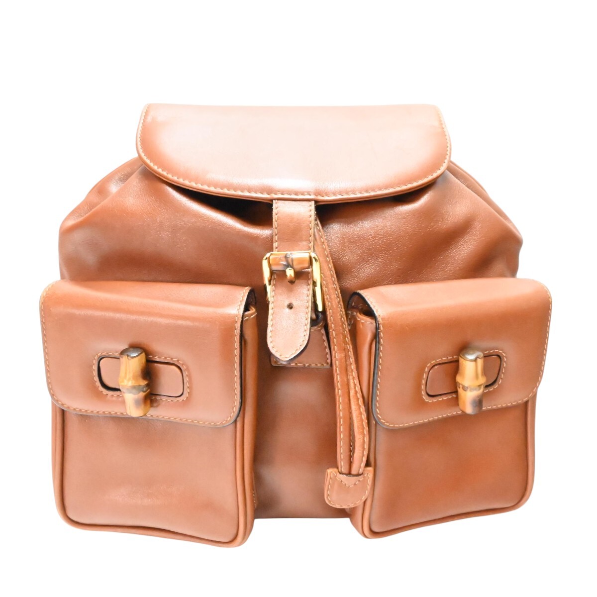 GUCCI オールドグッチ バンブー レザー バックパック リュック チャ M2602-k150