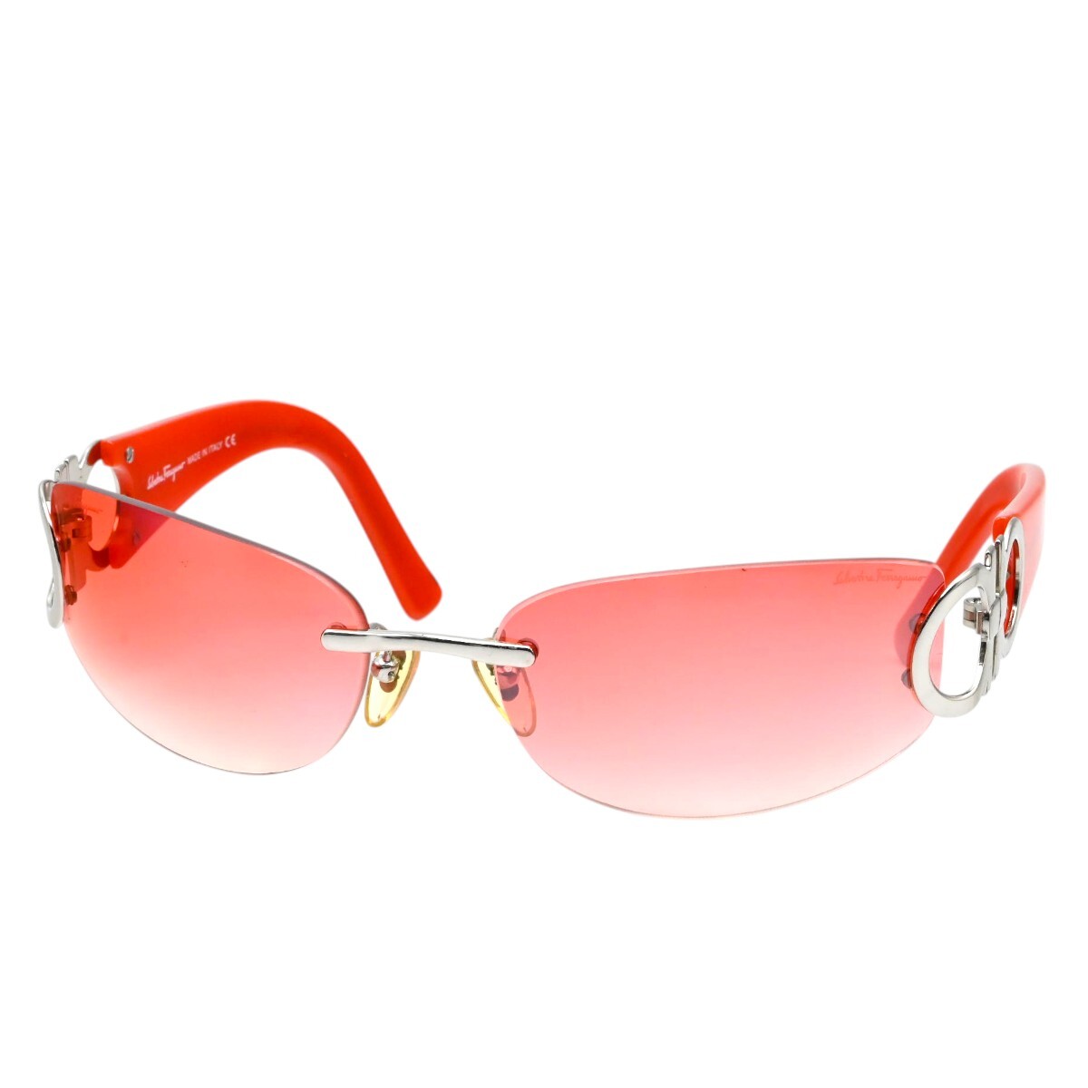 Salvatore Ferragamo サルヴァトーレフェラガモ サイドガンチーニ ツーブリッジ サングラス 1047 レッド K2603-k082