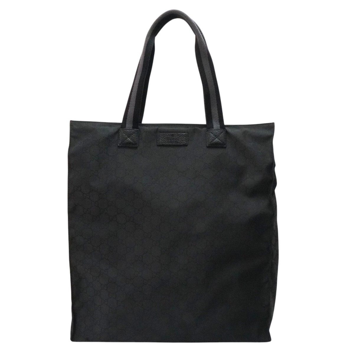 美品 GUCCI グッチ GG ナイロン トートバッグ 449177 ブラック/グレー M2604-k100