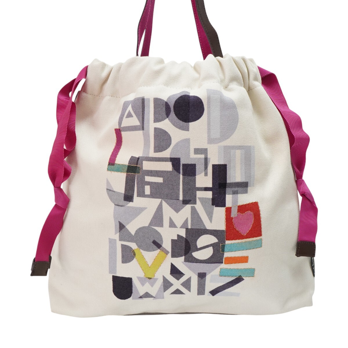 Paul Smith ポールスミス ロゴデザイン キャンバス/レザー ハンドバッグ トートバッグ マルチカラー S2604-k104