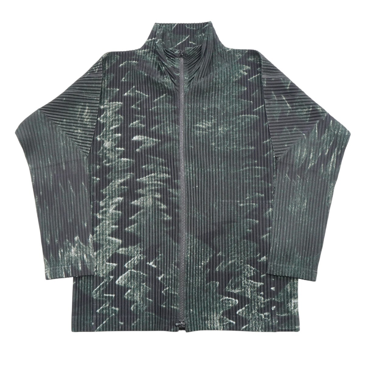 HOMME PLISSE ISSEY MIYAKE オムプリッセ イッセイミヤケ デザイン総柄 ポリエステル ジップアップ ブルゾン ジャケット 2 S2604-k060