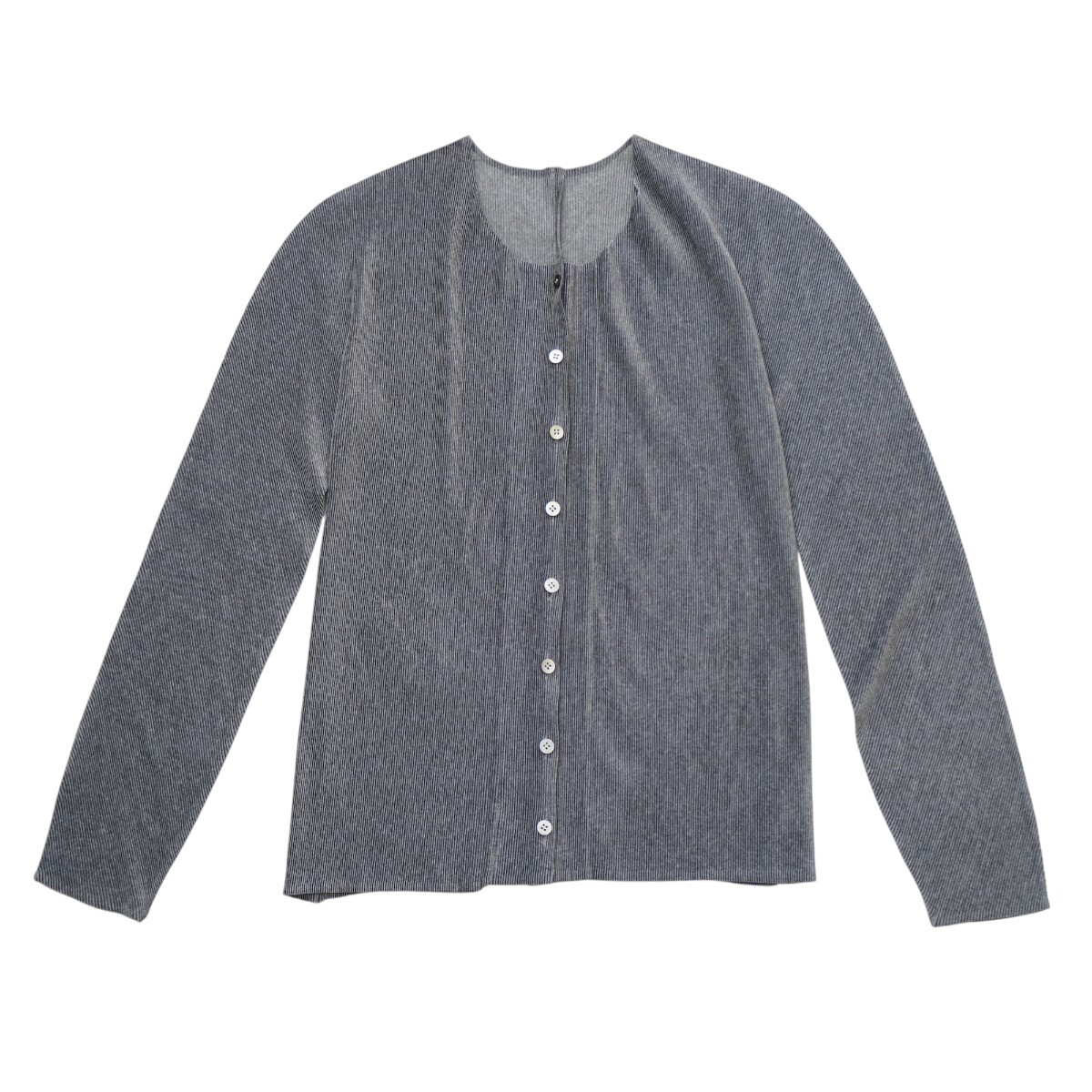 PLEATS PLEASE ISSEY MIYAKE プリーツプリーズ イッセイミヤケ ポリエステル プリーツ ロングスリーブ カーディガン 3 グレー S2604-k082NP