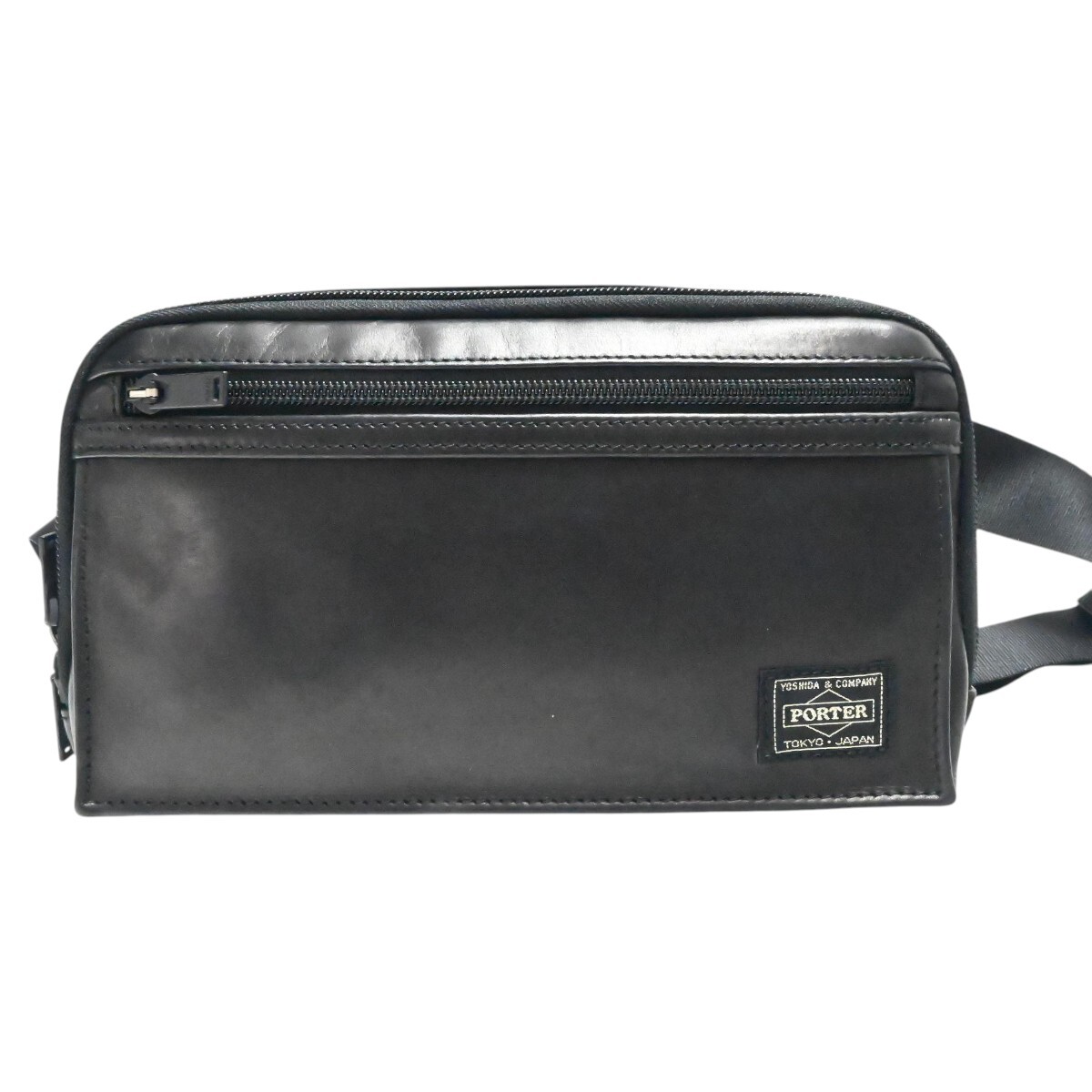 PORTER ポーターアメイズ 吉田カバン レザ― ボディバッグ ウエストバッグ ブラック M2605-k095