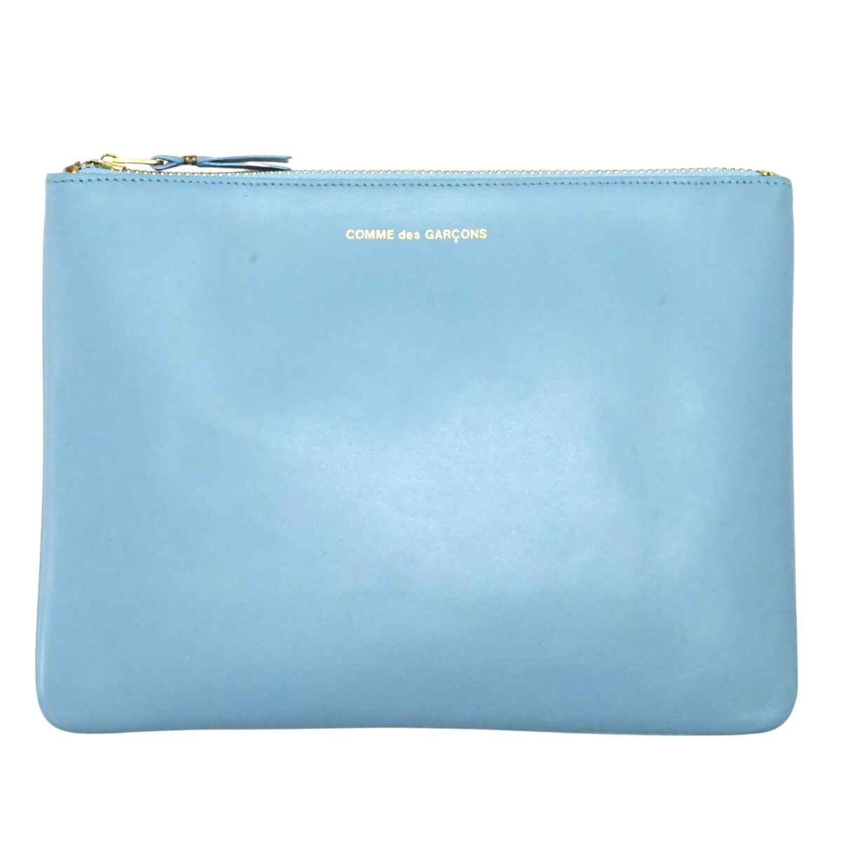 COMME des GARCONS コムデギャルソン カウハイドレザ― ポーチ ブルー K2606-k030YP