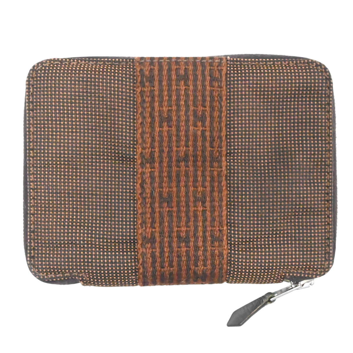 HERMES エルメス エールライン パースPM キャンバス ラウンドファスナー コンパクト二つ折り財布 ブラウン K2606-k044YP