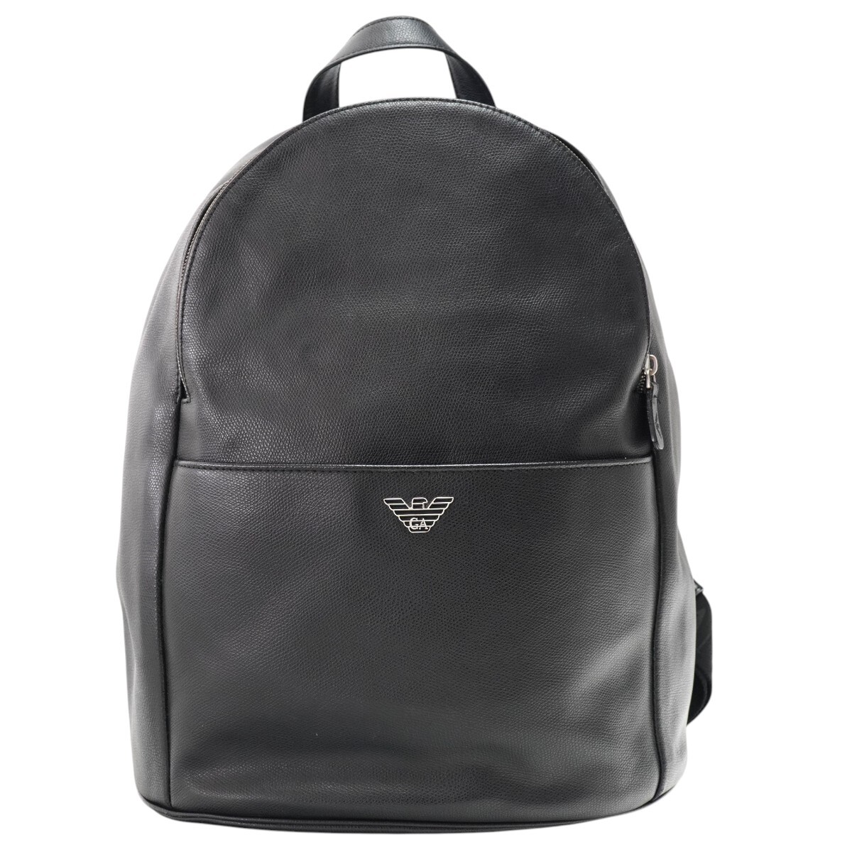 EMPORIO ARMANI エンポリオアルマーニ ロゴプレート レザー バックパック リュック ブラック K2606-k117