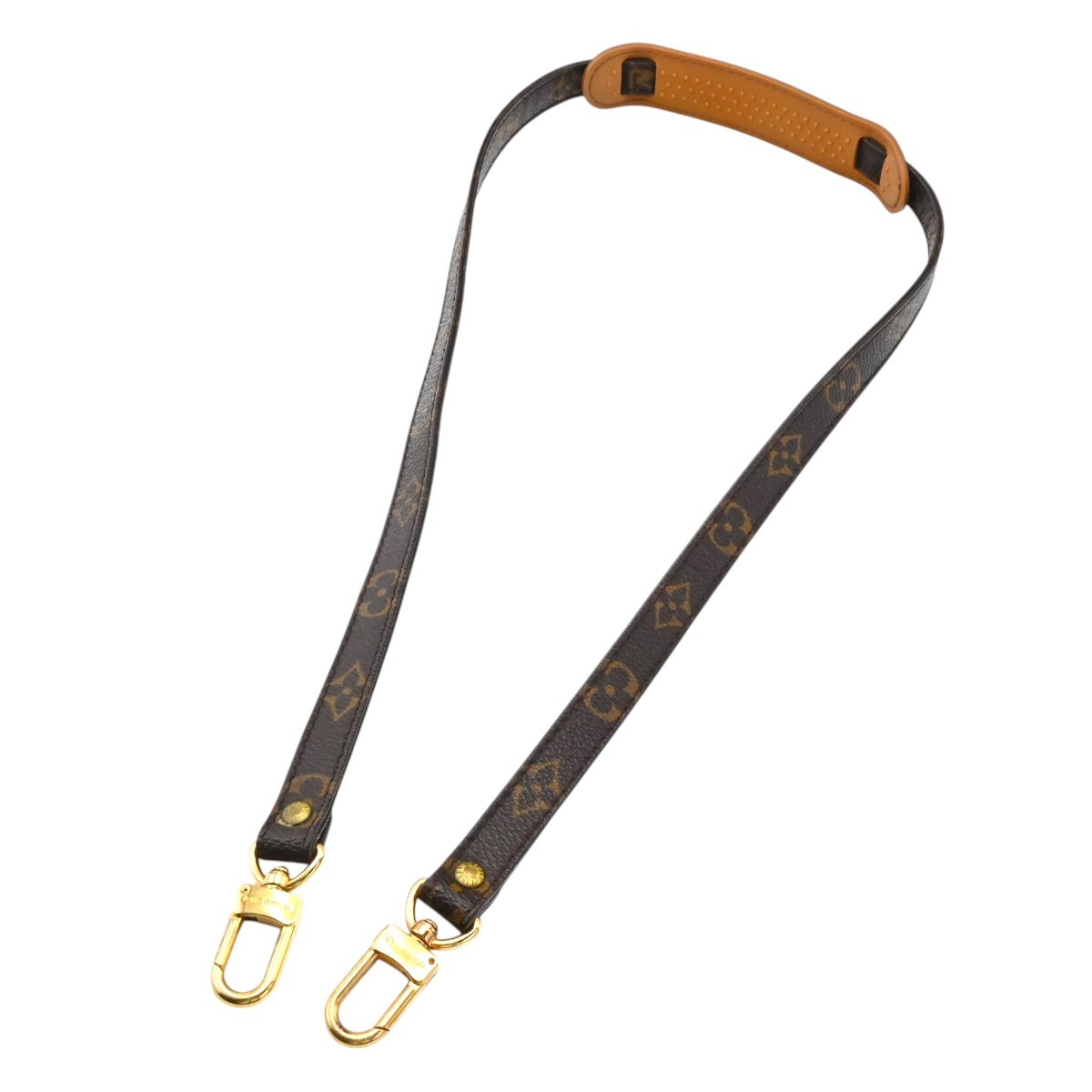 LOUIS VUITTON ルイヴィトン モノグラム ショルダーストラップ ブラウン/ゴールド S2607-k080