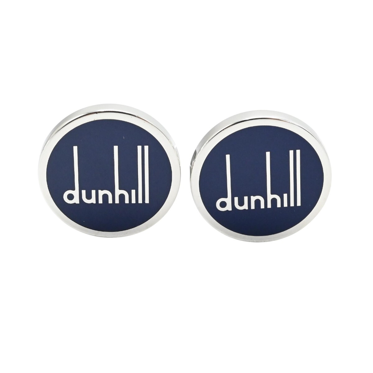 ALFRED DUNHILL アルフレッドダンヒル ロゴ メタル カフスボタン カフリンクス ネイビー/シルバー M2607-k102YP