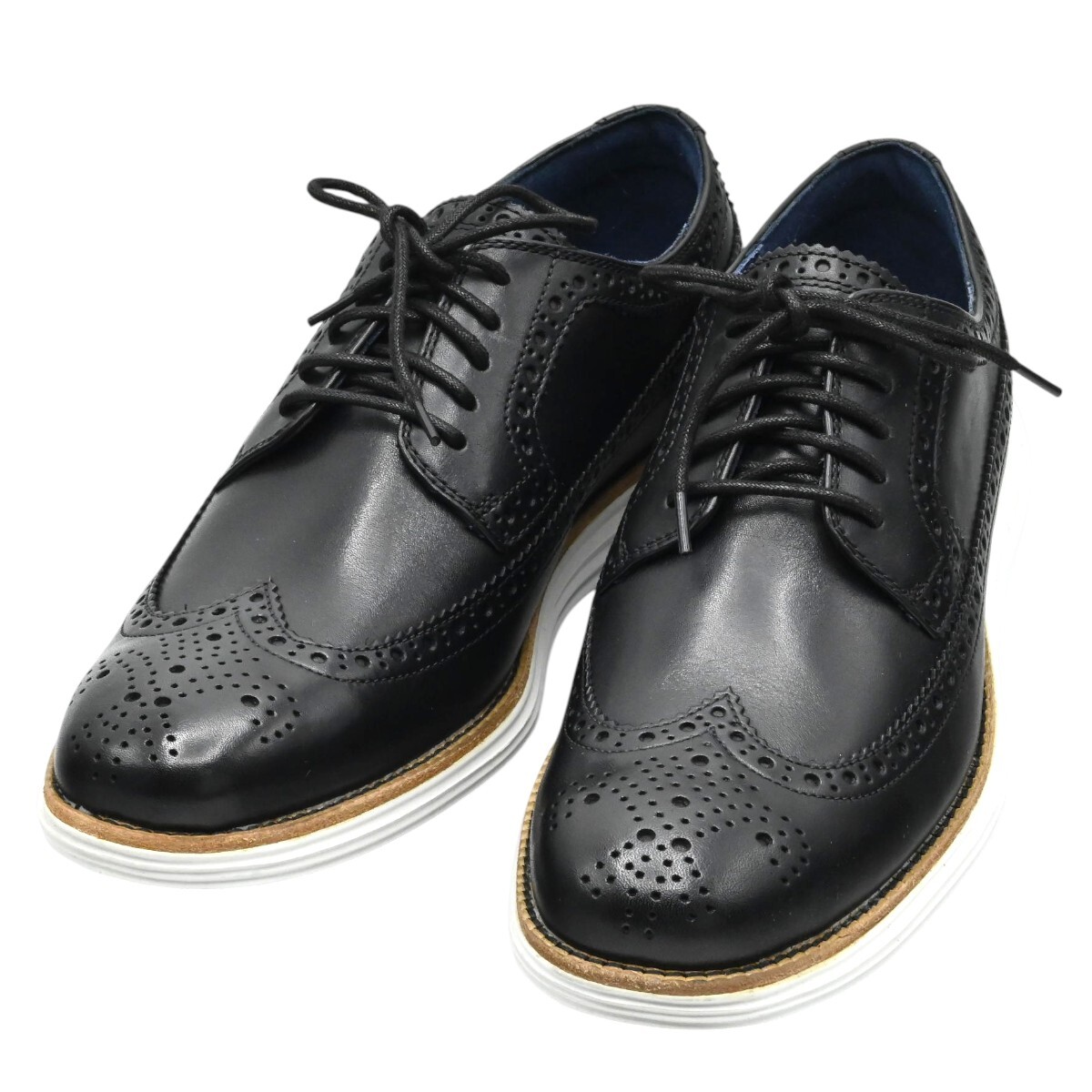 COLE HAAN コールハーン レザ― ウイングチップ 革靴 8 1/2M ブラック K2607-k107