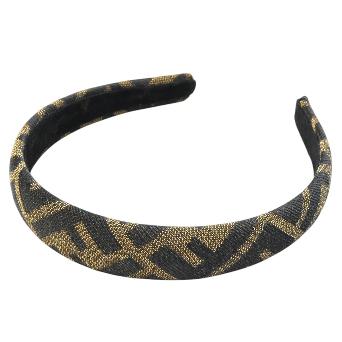 美品 FENDI フェンディ ズッカ ナイロンキャンバス カチューシャ ヘアアクセサリー ブラウン/カーキ K2607-k133