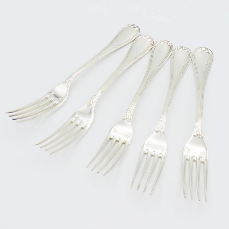 M02-k001 美品 Christofle Rubans クリストフル リュバン シルバープレート フォーク カトラリー 5点セット