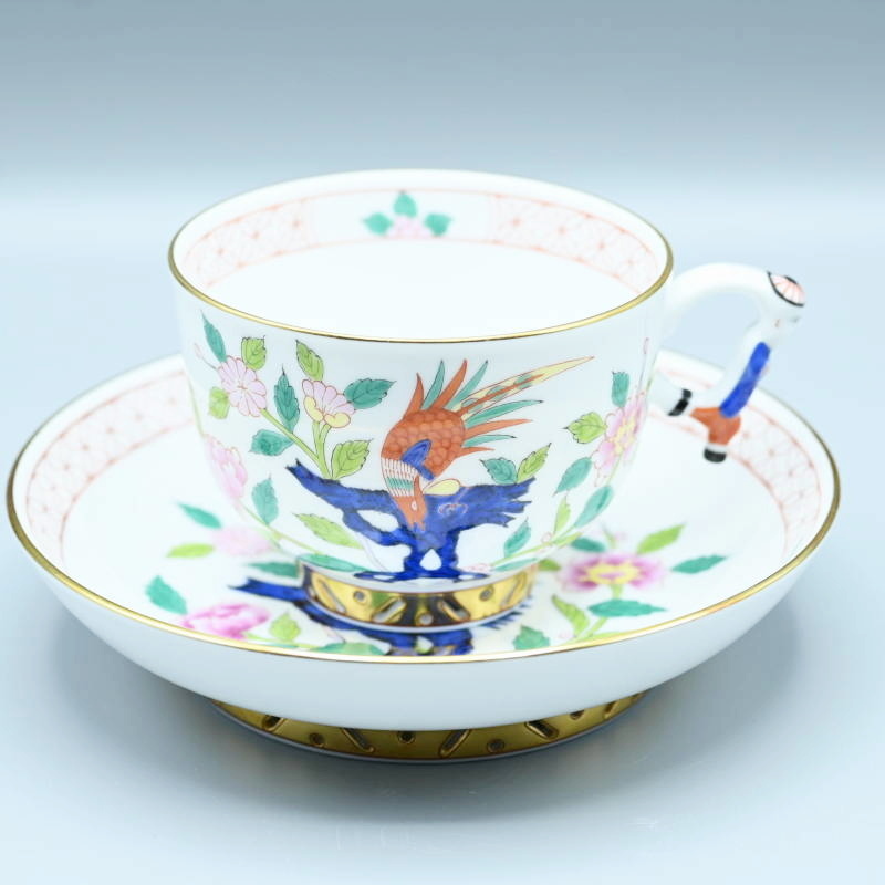 M02-t056 HEREND ヘレンド シノワズリ 宋 SG カップ&ソーサー 1客セット 金彩