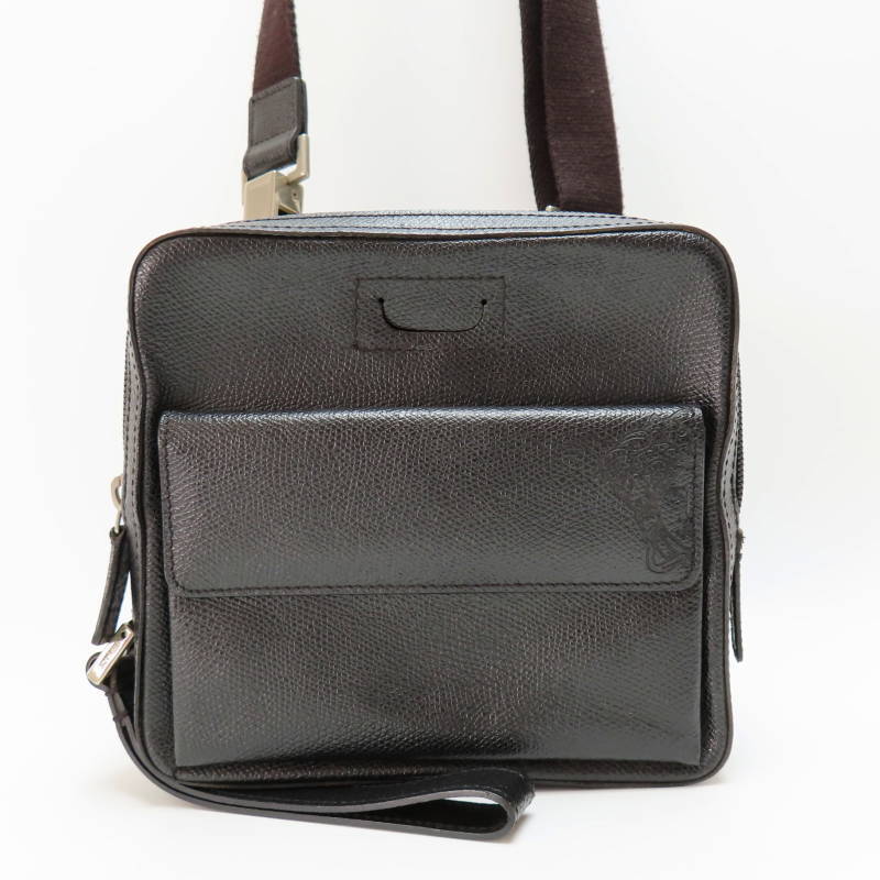 S04-k055 VERSACE ヴェルサーチ メデューサ レザ― 2WAYショルダーバッグ ボディバッグ クラッチバッグ ブラック
