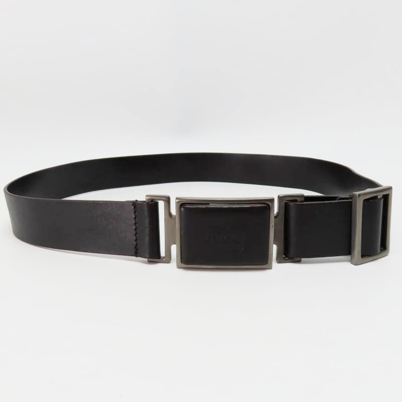 M04-k057 GUCCI グッチ ロゴバックル レディース レザ― ベルト ダークブラウン 037・0394・1278・65・26