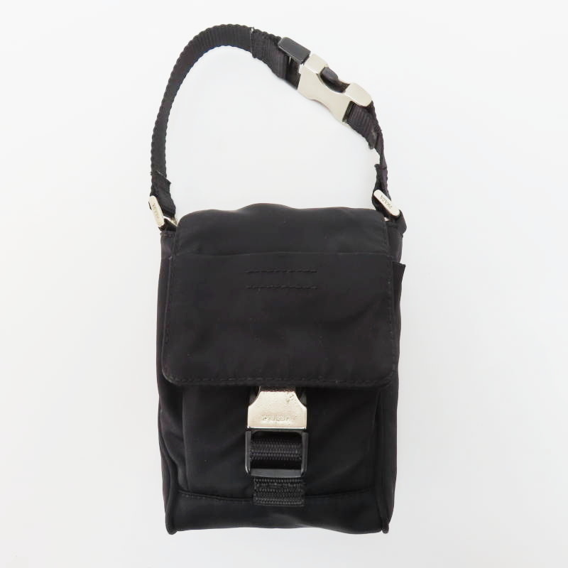 M04-k123 PRADA プラダ ロゴプレート ナイロン 3WAY ショルダーバッグ ハンドバッグ ベルトループ ウエストバッグ ブラック