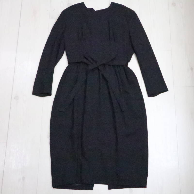 M06-k033 pierre cardin ピエールカルダン ウール/キュプラ フォーマルワンピース 13A3 ブラック